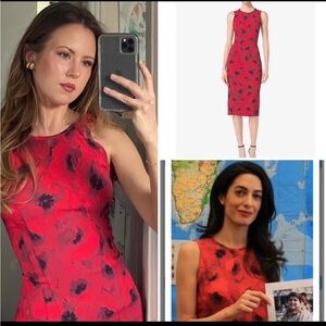 Amal Clooney Classy Michael Kors Collection poppy dress size 8